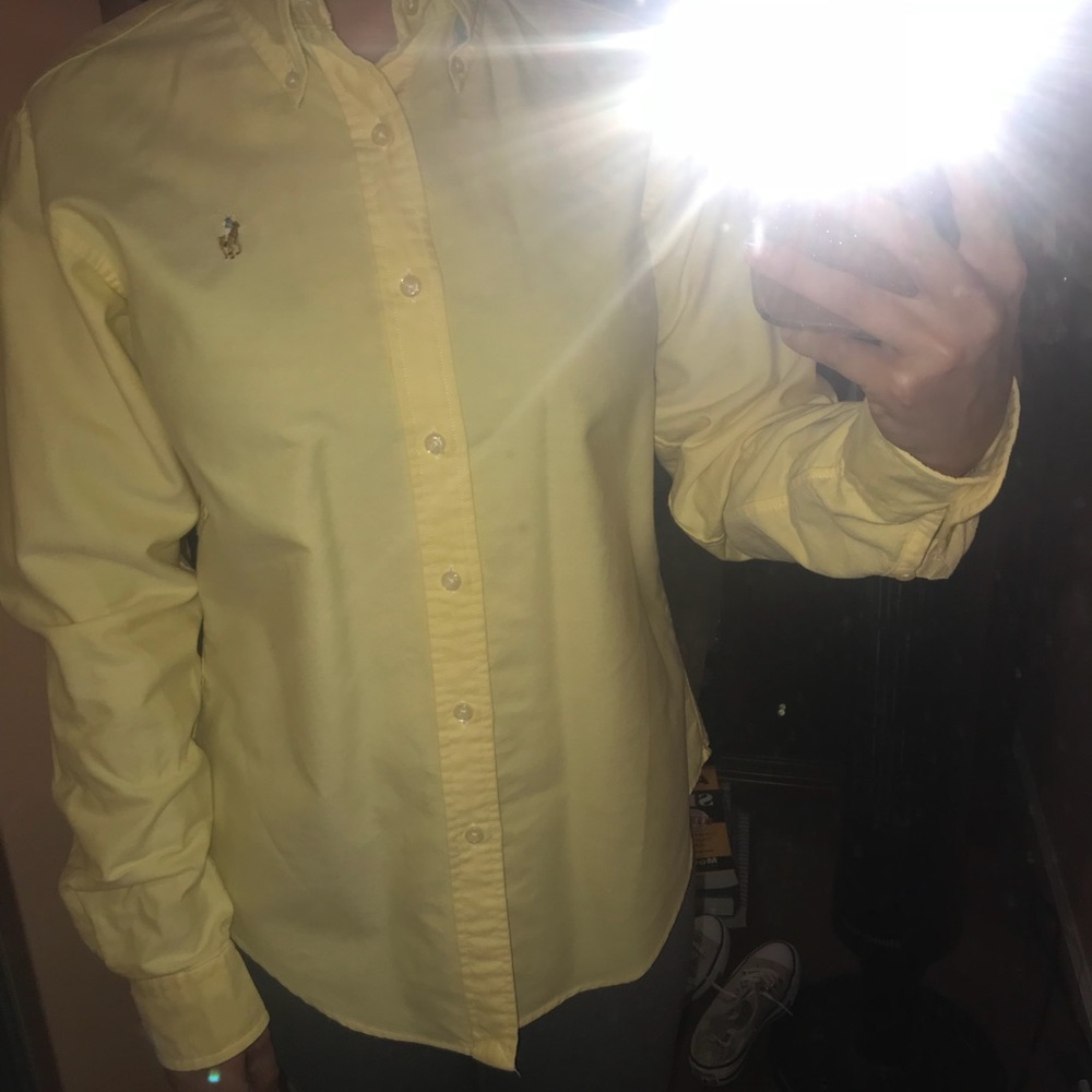Ralph Lauren Yellow Button Down Polo Size 2